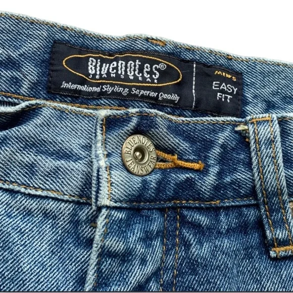 Mens Easy Fit Blue Denim Jeans - Picture 7 of 7